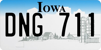 IA license plate DNG711