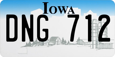 IA license plate DNG712