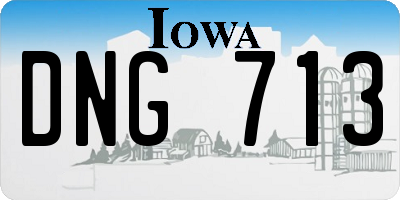 IA license plate DNG713