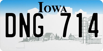 IA license plate DNG714