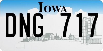 IA license plate DNG717