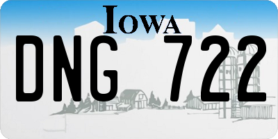 IA license plate DNG722