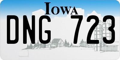 IA license plate DNG723
