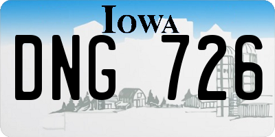 IA license plate DNG726