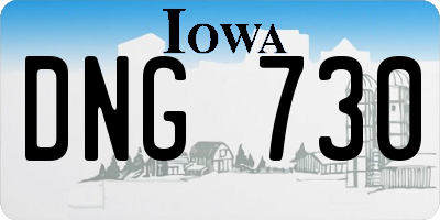 IA license plate DNG730