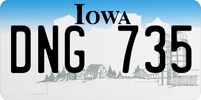 IA license plate DNG735