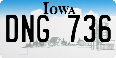 IA license plate DNG736