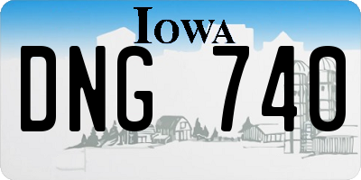 IA license plate DNG740