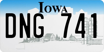 IA license plate DNG741