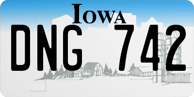 IA license plate DNG742