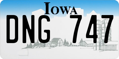 IA license plate DNG747