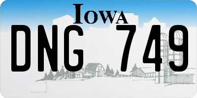 IA license plate DNG749