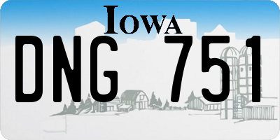 IA license plate DNG751