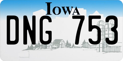 IA license plate DNG753