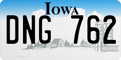 IA license plate DNG762