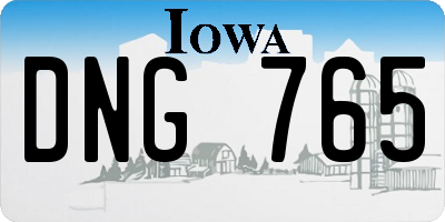 IA license plate DNG765