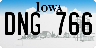 IA license plate DNG766
