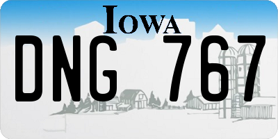 IA license plate DNG767