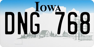 IA license plate DNG768