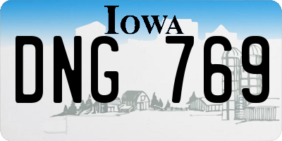 IA license plate DNG769
