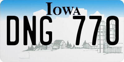 IA license plate DNG770