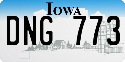 IA license plate DNG773