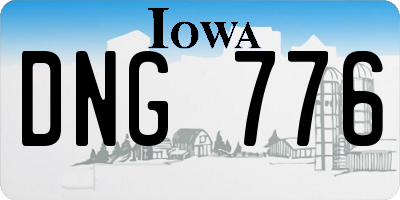 IA license plate DNG776