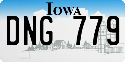 IA license plate DNG779