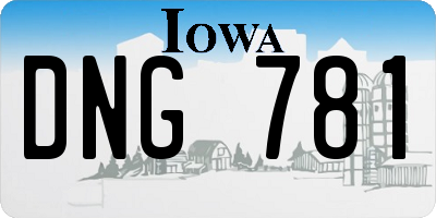 IA license plate DNG781