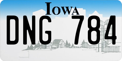 IA license plate DNG784