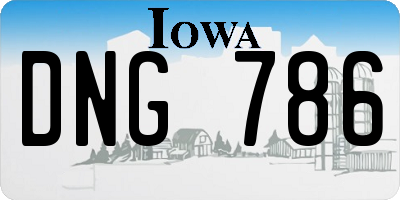 IA license plate DNG786