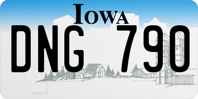 IA license plate DNG790