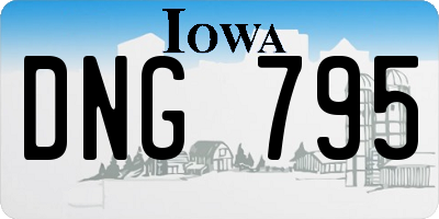 IA license plate DNG795