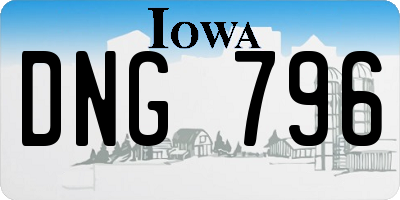 IA license plate DNG796