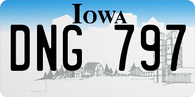 IA license plate DNG797