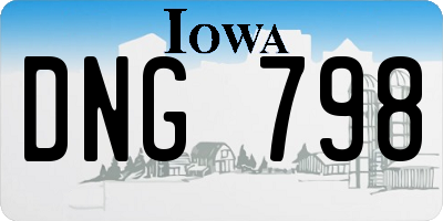 IA license plate DNG798