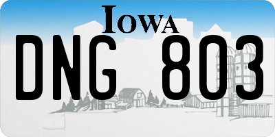 IA license plate DNG803