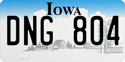 IA license plate DNG804