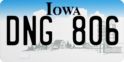 IA license plate DNG806