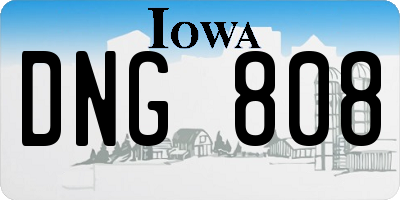 IA license plate DNG808