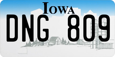 IA license plate DNG809