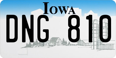IA license plate DNG810