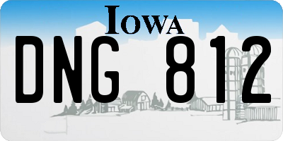 IA license plate DNG812