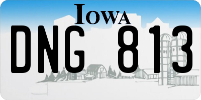 IA license plate DNG813