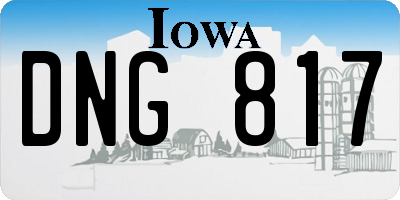 IA license plate DNG817