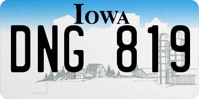 IA license plate DNG819
