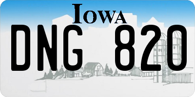 IA license plate DNG820