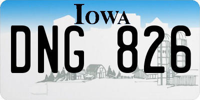IA license plate DNG826