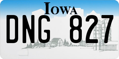IA license plate DNG827