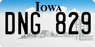 IA license plate DNG829